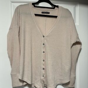 Abercrombie & Fitch Cream Button-Up Cardigan